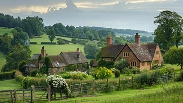 Peaceful UK countryside landscape